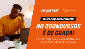 É uma imagem do post com o título Orange Week do Qconcursos traz a Ilimitada Vitalícia com desconto