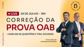É uma imagem do post com o título AO VIVO! Assista correção da 1ª fase da OAB 41