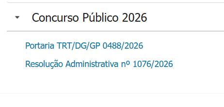 Página do concurso TRT MT