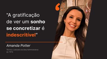 É uma imagem do post com o título Aprovada no concurso TRT RS, Amanda Potter realiza sonho
