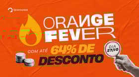 É uma imagem do post com o título Orange Fever Qconcursos oferece descontos de até 64% em cursos
