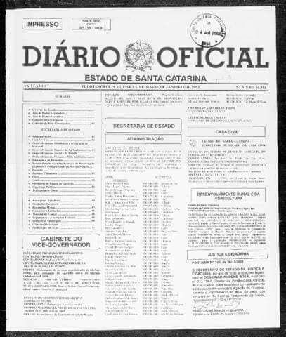 Diário Oficial de Santa Catarina em 2002