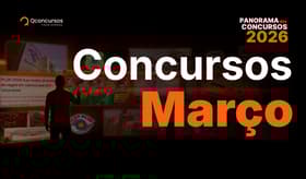 É uma imagem do post com o título Concursos março 2026: mês pode ter 30 editais; até R$37 mil