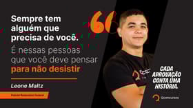 É uma imagem do post com o título Como Leone Maltz venceu desafios e mudou de vida nos concursos