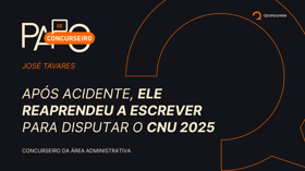 É uma imagem do post com o título CNU: candidato supera acidente e reaprende a escrever