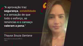 É uma imagem do post com o título Aprovada no concurso MPU e TRF4 teve método como divisor de águas