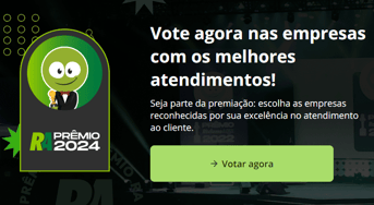 É uma imagem do post com o título Qconcursos é finalista no Prêmio Reclame Aqui 2024; vote agora