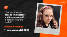 É uma imagem do post com o título Aprovada em 1º lugar no concurso BB 2023, Natany Alvarenga