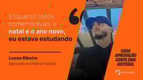 É uma imagem do post com o título Aprovado no concurso PF fala sobre rotina e dedicação aos estudos