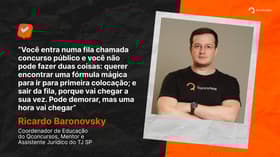 É uma imagem do post com o título Aprovado no concurso TJ SP, Ricardo Baronovsky conta trajetória