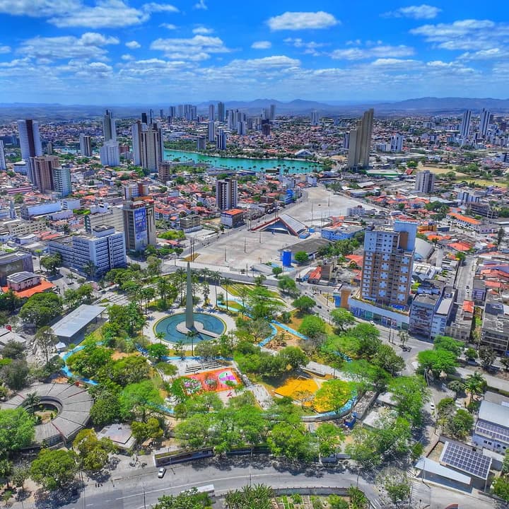 Vista aérea da cidade de Campina Grande, na Paraíba