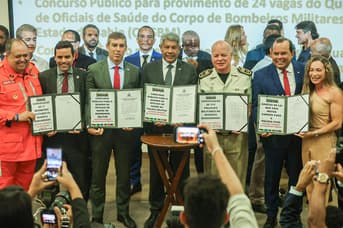 É uma imagem do post com o título Governo autoriza concursos PM BA e Bombeiros BA para Saúde