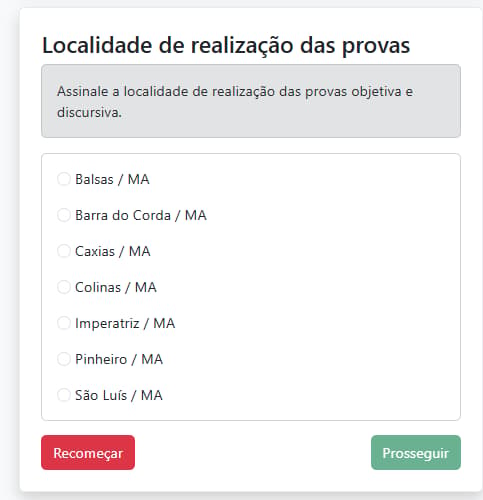 Inscrição concurso Perícia MA