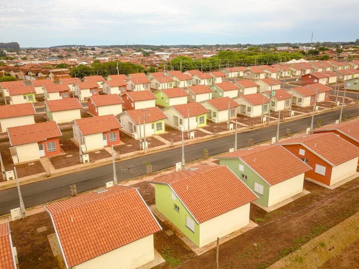 Imagem aérea de casas