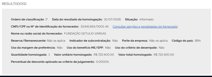Página da licitação do concurso PMERJ no Portal de Compras